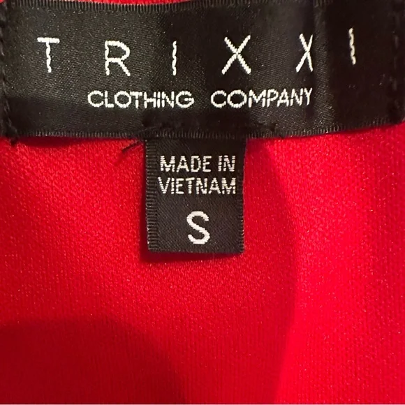NWT Trixxi Printed Red Ruffled Fit & Flare Dress, Size S, MSRP‎ $59 - Picture 7 of 9